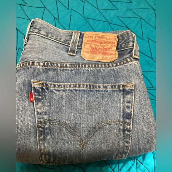 Levi’s 501 Mens Sz 38x30 Blue Denim Button Fly Jeans - #322 - Picture 2 of 10